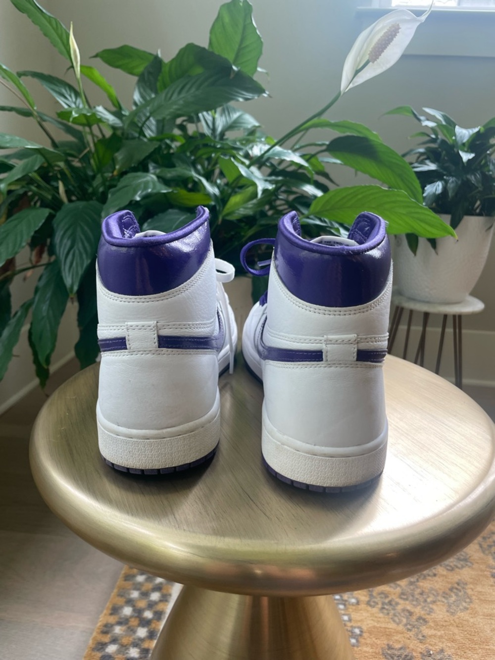 Nike Air Jordan w COA 1 Retro High OG Court Purple Women’s Sz 10 CD0461-151 - Picture 4 of 11